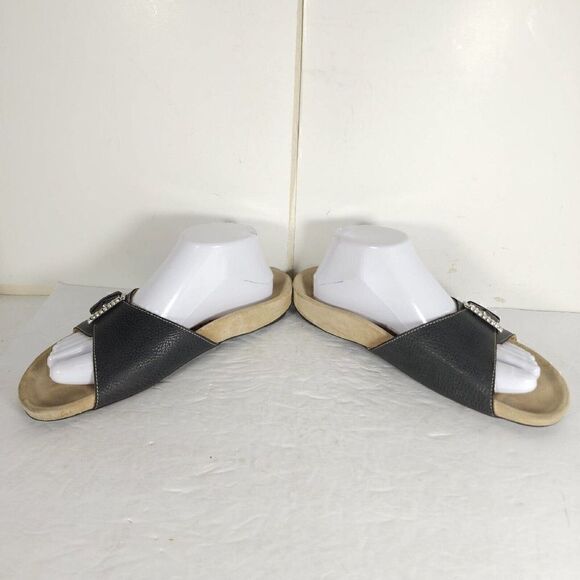 Spring Step L'artiste Women's EU40 US9-9,5 Black Leather One Strap Slide Sandals - Picture 5 of 13